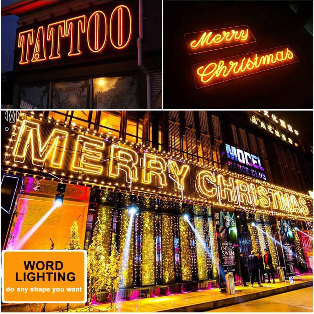 Warm White  LED Neon Rope Light for Home /Business/Holiday /Birthday Deco 12V50 FT/15 Meters