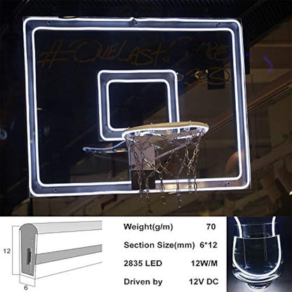 6000K White 12V Neon Strip Light Waterproof